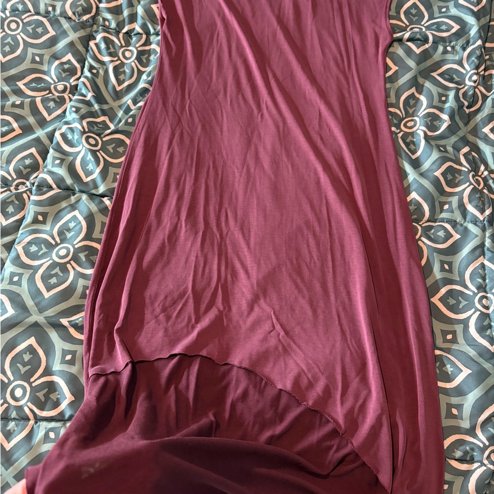 Silence + Noise Burgundy High Low Dress